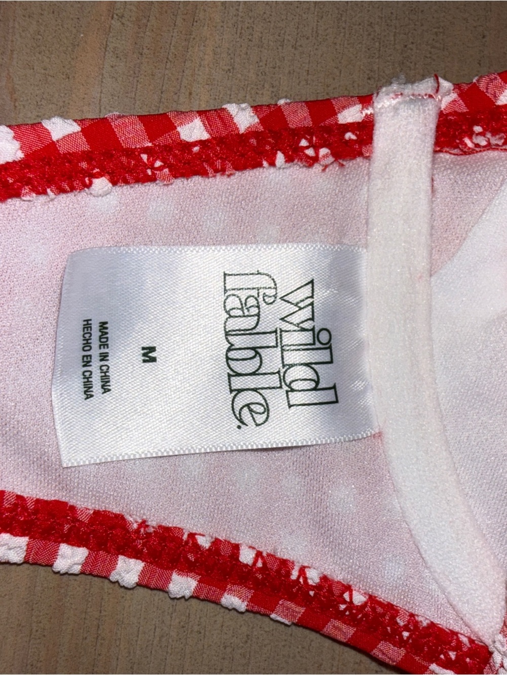 Wild Fable Red and White Gingham Bikini Set Size Medium - Picture 7 of 8